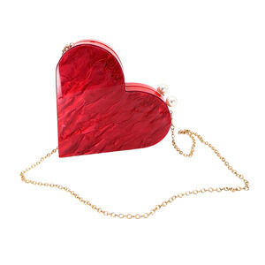 LULUS Heart-Shaped Crossbody Clutch - Red